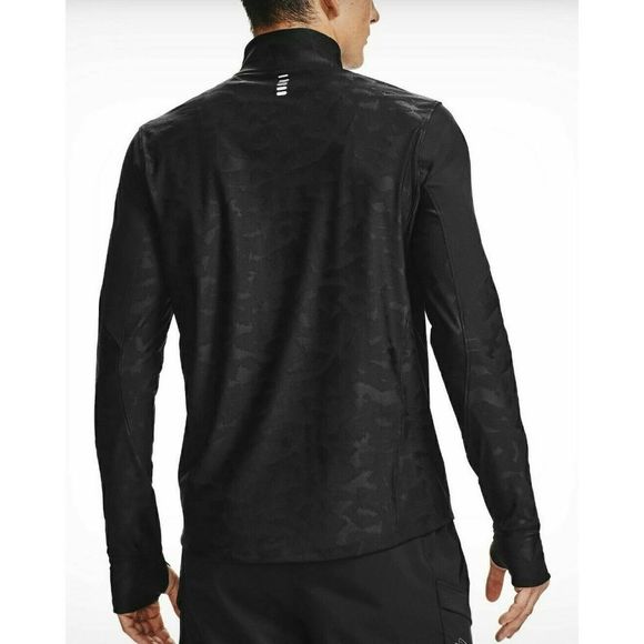 Under Armour 1356169 001 Men Sz S Running L/S Stealth 1/2 Zip Black Camo Jacket - Picture 4 of 8